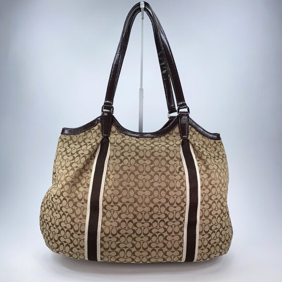 COACH Signature CC Strip Devin Brown Shoulder Bag - M1381-F26131 - Picture 5 of 11